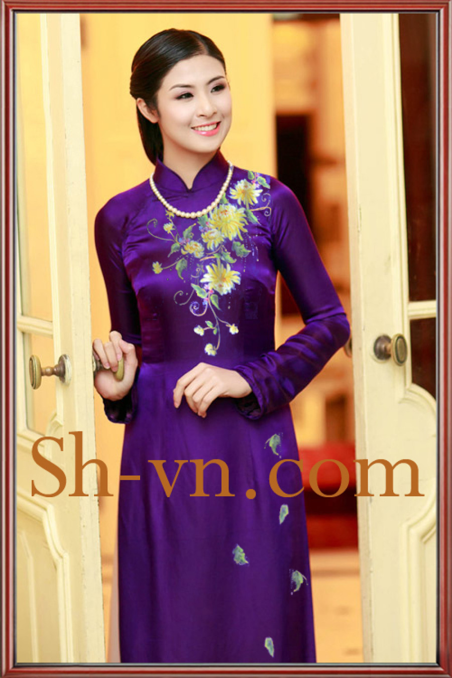 Mẫu Ao Dai Theu Hoa Mẫu Theu Hoa Cuc 621