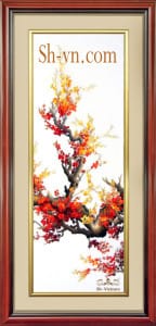 Cherry-blossom hand embroidery-(43)=- SHVN 2043- 45cm x 115cm (2)