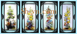Folding-Screen-hand-Embroidered-Four season 40 =- SHVN 1140 - 50cm x 110cm.