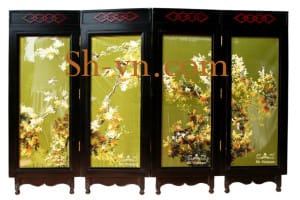 Folding-screen-hand-embroidered-Curtain of Mimoza 90= - SHVN 2190 - 108 x 128cm