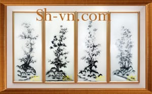 Folding-screen-hand-embroidered-Four season 41= - SHVN 1141 - 50cm x 110cm. (2)