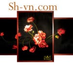 Folding-screen-hand-embroidered-Poppies (61)= - SHVN 1161 - 80 x 120cm - Copy
