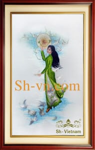 Ha-long-bay-hand-embroidery-The women 's Áo dài (45)= SHVN 1186-45 x 60cm.
