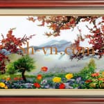 Hand-embroidery 1-vietnam-Spring 28 =-SHVN 1128 - 100 x 170cm.