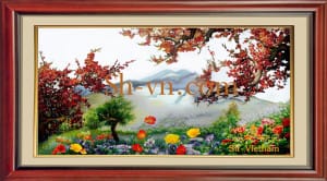 Hand-embroidery 1-vietnam-Spring 28 =-SHVN 1128 - 100 x 170cm.