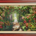 Hand-embroidery-designs-20-Garden of Roses 26 =-SHVN 1126 - 120 x 200cm.