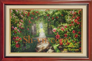 Hand-embroidery-designs-20-Garden of Roses 26 =-SHVN 1126 - 120 x 200cm.