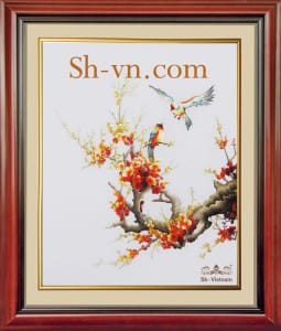 Hand-embroidery-pictures-for-sale-=Cherry-blossom 42= -SHVN 1042 - 50cm x 70cm. (2)