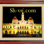 Hand-embroidery-pictures-vietnam-Saigon Hotel de ville 12=- SHVN 1012 - 70cm x