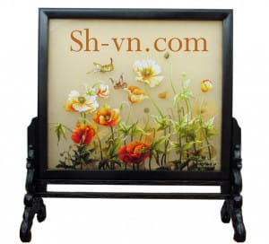 Landscapes-hand-embroidery-Poppies 55(Double side) =-SHVN 1155 - 65cm x 85cm.