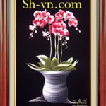 Peony-hand-embroidery-Orchids (72)= - SHVN 1072 - 60cm x 90cm. (2)