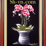 Peony-hand-embroidery-Orchids (72)= - SHVN 1072 - 60cm x 90cm. (2)