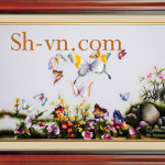 Poppies-hand-embroidery-Flower and butterfly 92-SHVN 1092 - 85cm x 105cm(2)