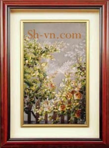 Silk-hand-embroidery-Garden of Roses (81)= - SHVN - 2181 - 70cm x 100cm. (2)