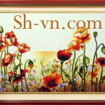 Silk-hand-embroidery-Poppies 34= - SHVN 2034 - 70cm x 100cm. (2)