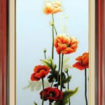 Silk-hand-embroidery-Poppies 37- SHVN 1037- 40cm x 90cm. (2)