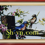 おしどりの刺繍絵＝おしどり4＝SHVN 1019 - 35 cm x 50cm. (2)