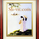 ベトナム世界遺産ハロン湾＝ベトナムの女性のアオザイ13＝ SHVN 1013 - 40cm x 60cm (2)