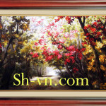 ベトナム刺繍絵＝景色57＝SHVN 2157 - 60cm x 90cm. (2)