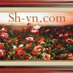 ホーチミン 刺繍絵 4=ポピー40=SHVN 1040-95cm x 155cm (2)