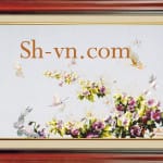 両面絹の刺繍＝Hoa Penseeの花 98＝SHVN 2198 - 45cm x 60cm (2)