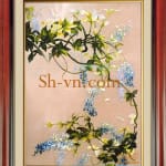 両面絹の刺繍＝きれいの花 46＝SHVN 1146 - 50cm x 70cm. (2)