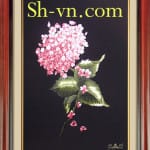 両面絹の刺繍＝アジサイの花 43＝SHVN 1143 -35 x 50 cm. (2)