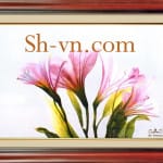 両面絹の刺繍＝ランの花 45＝SHVN 1145 - 40cm x 50cm. (2)