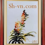 両面絹の刺繍＝ランの花 51＝SHVN 1151 - 60cm x 80cm (2)