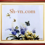 両面絹の刺繍＝ランの花01＝SHVN 2201 - 50cm x 70cm. (2)