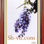 両面絹の刺繍＝ランの花05＝SHVN 2205 - 40cm x 50cm. (2)