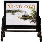 両面絹の刺繍＝愛郷 28＝SHVN 2208 - 30cm x 40cm