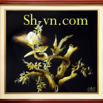 刺繍絵 ベトナム＝おしどり36＝SHVN 1036- 50cm x 70cm (2)