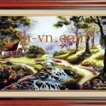 刺繍絵 ベトナム＝幸せの家22＝SHVN 2122 - 80cm x 100cm