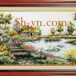 刺繍絵 ベトナム＝幸せの家29＝SHVN 1129 - 65cm x 85cm