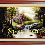 刺繍絵 ベトナム＝幸せの家70＝SHVN 2170 - 80cm x 100cm