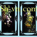 屏風手工刺綉=梅兰竹菊 13＝SHVN 1137- 50cm x 110cm.