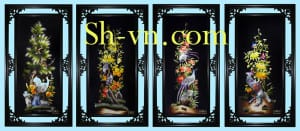 屏風手工刺綉=梅兰竹菊 36＝SHVN 1136 - 50cm x 110cm.