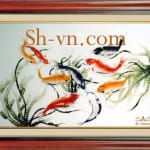 手工刺绣八駿圖, 馬到成功=發財魚84=SHVN 2084 - 60cm x 90cm. (2)