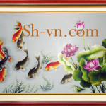 手工刺绣八駿圖, 馬到成功=發財魚96=SHVN 1096 - 100cm x 140cm (2)