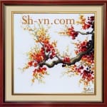 手工刺绣=桃花 43=SHVN 1043 - 65cm x 85cm (2)