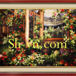 梅兰竹菊手工刺綉＝玫瑰园 2130=SHVN 2130- 125cm x 210cm (2)