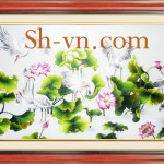 蓮の花の刺繍絵＝蓮の花48＝SHVN 1048 - 75cm x 105cm (2)