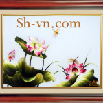 蓮の花の刺繍絵＝蓮の花49＝SHVN 1049 -25cm x 35cm (2)