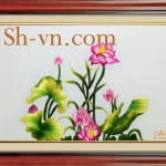 蓮の花の刺繍絵＝蓮の花50＝SHVN 1050-45cm x 60cm (2)