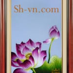蓮の花の刺繍絵＝蓮の花53＝SHVN 1053-35cm x 35cm (2)