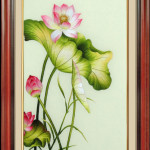 蓮の花の刺繍絵＝蓮の花56＝SHVN 2056 - 45cm x 80cm (2)