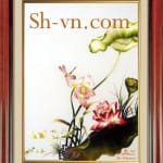 蓮の花の刺繍絵＝蓮の花58＝SHVN 1058 - 50cm x 70cm. (2)
