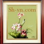 蓮の花の刺繍絵＝蓮の花60＝SHVN 1060 - 50cm x 70cm. (2)