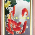 Feng-shui-hand-embroidery-Lotus and carp 01 =SHVN-2501-70x90cm